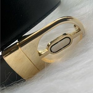 💥CINTÓ DE PIEL GENUINA,NEGRO,EVILLA DORADA💥Sz34💥LX9